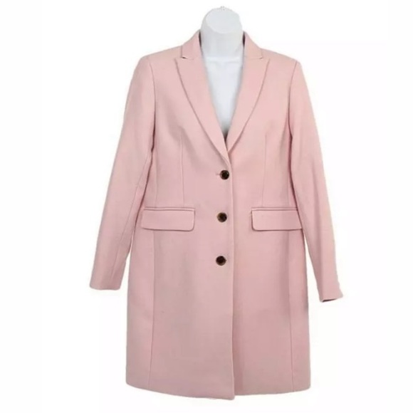 J Crew Petite Parke Ladies Topcoat Coat Pink Wool - Picture 1 of 5